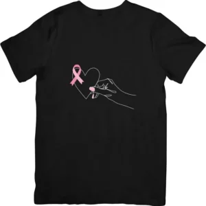 Tshirt coeur sur la main - noir
